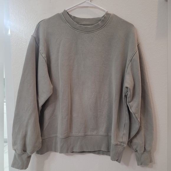 TNA Sweaters - Aritzia Tna Cozy Fleece Oversized Crew Grey Sweatshirt
